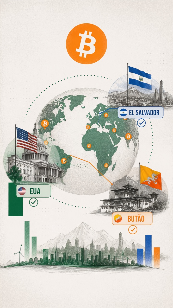 Países adotando Bitcoin